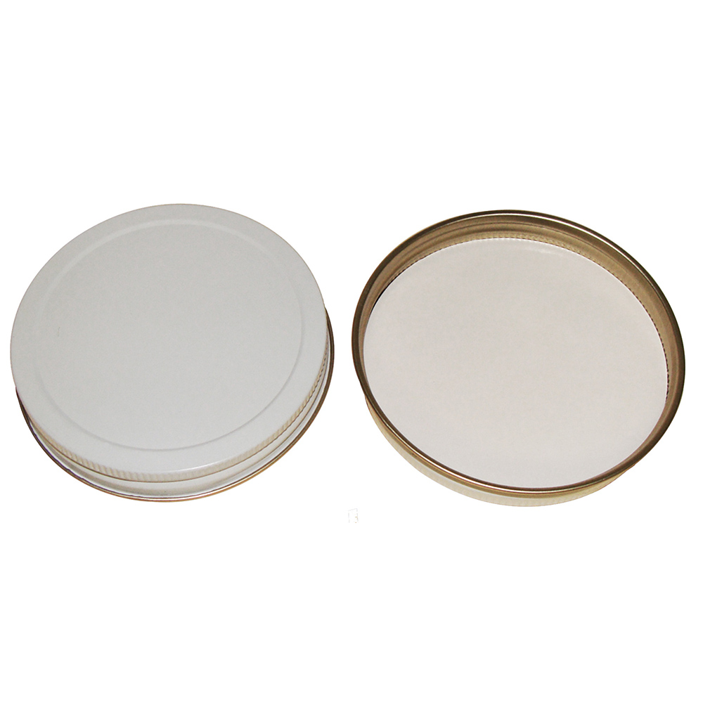 53/400 White/Gold Tin Cap with Pulp/PE Liner